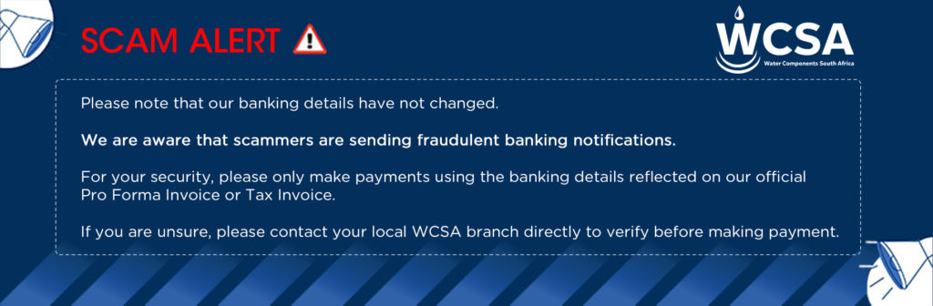 Contact WCSA Water Components South Africa scam alert
